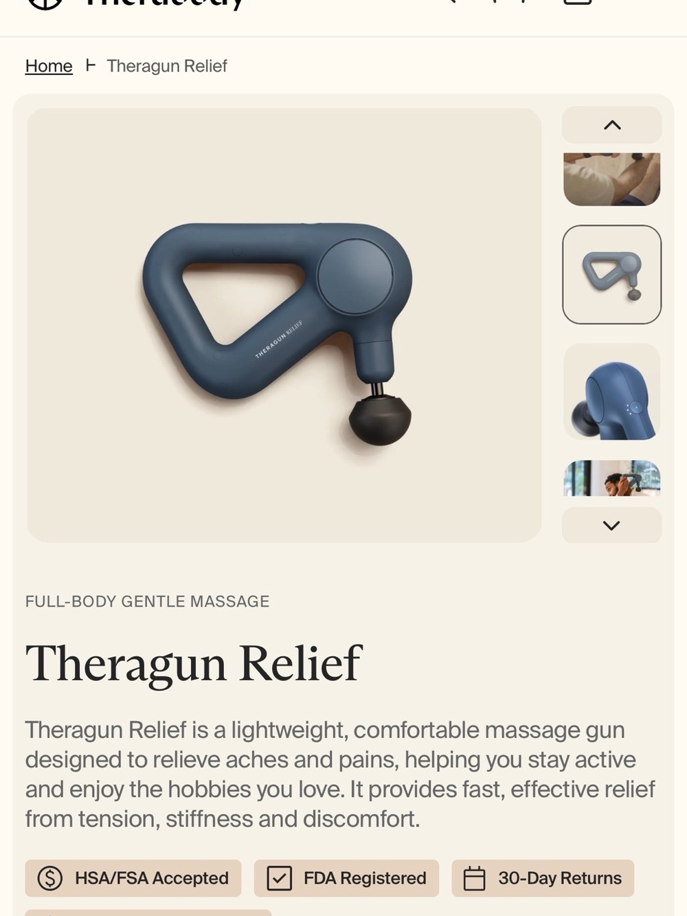Therabody Theragun Relief Massage Gun - Blue